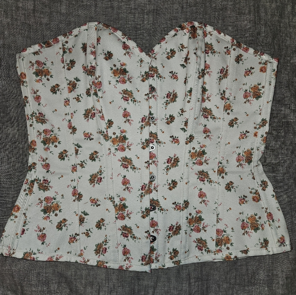 White floral corset